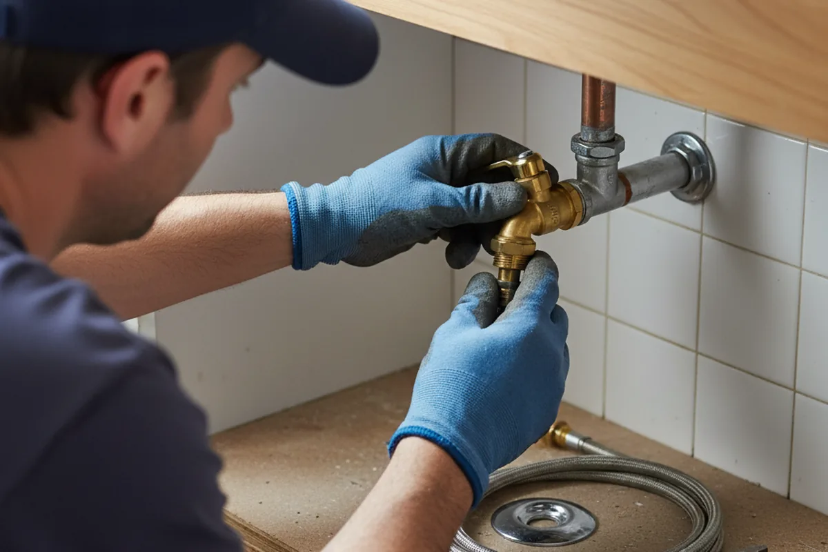 Shutoff valve and fitting work during Emergency Plumbing in Gilbertville
